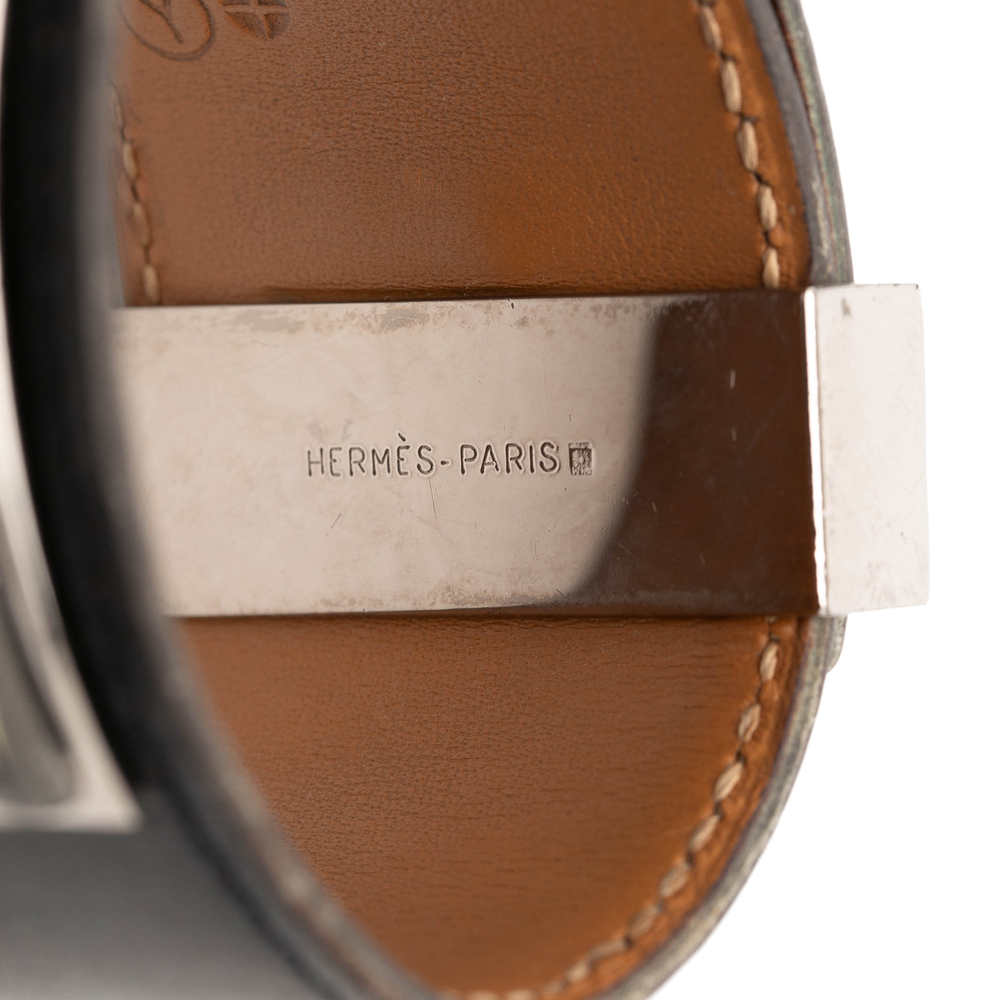 Pre-Loved Hermes Swift Leather and Palladium Plated Collier de Chien Bracelet - Picture 5 of 6
